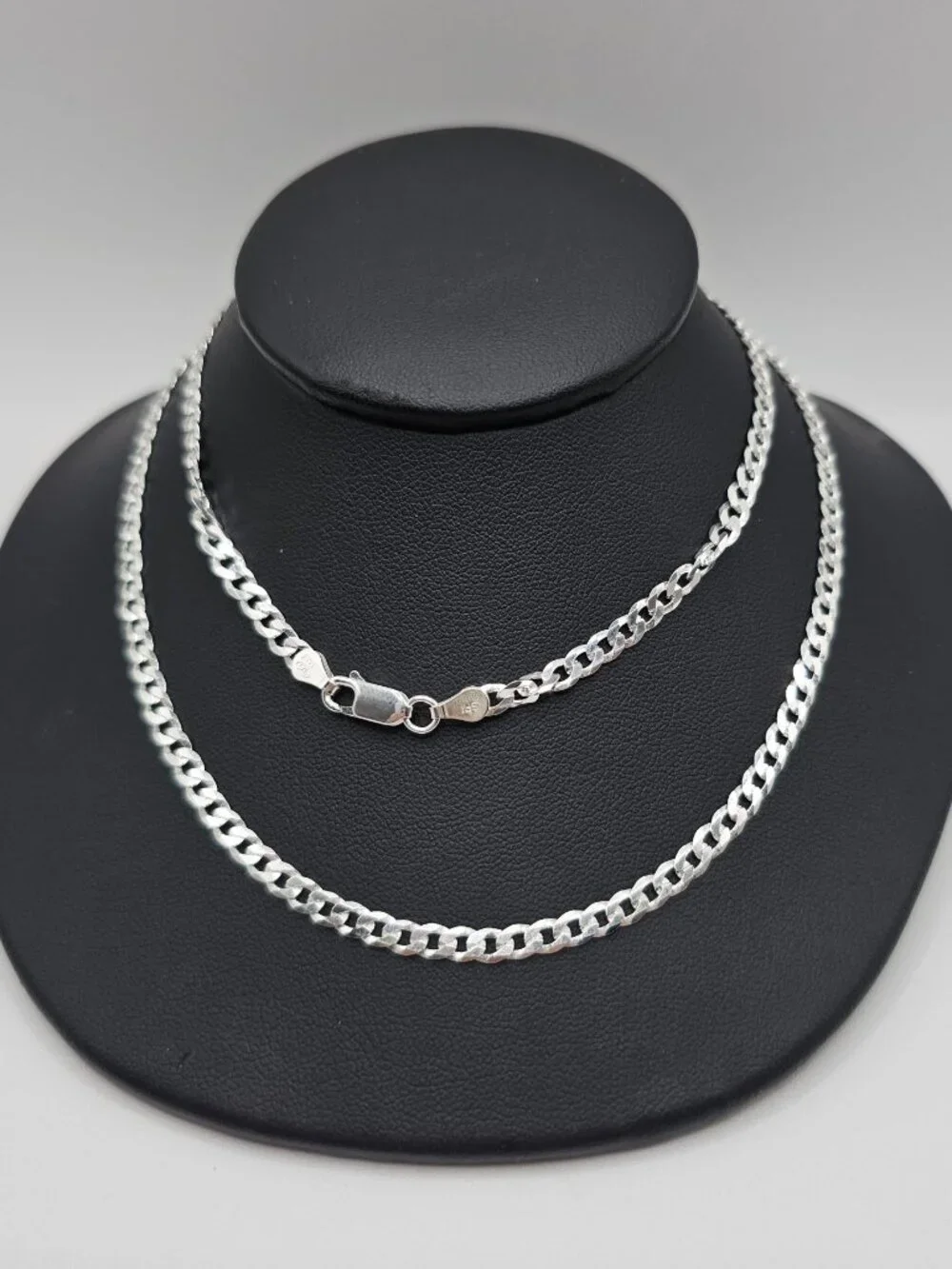 Sterling Silver 925 High Polished Super Flat Curb Link Chain 3.8mm 24 inches